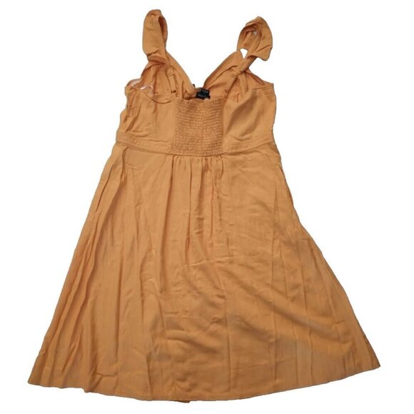 City Chic Mustard Yellow Flutter Sleeve Midi Dress Size S 16 NWT Button Front - Picture 10 of 10